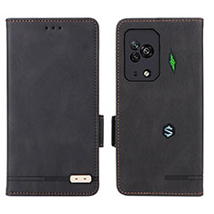 Leather Case Stands Flip Cover Holder L07Z for Xiaomi Black Shark 5 Pro 5G Black