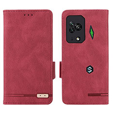 Leather Case Stands Flip Cover Holder L07Z for Xiaomi Black Shark 5 Pro 5G Red