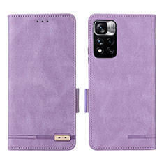 Leather Case Stands Flip Cover Holder L07Z for Xiaomi Mi 11i 5G (2022) Purple
