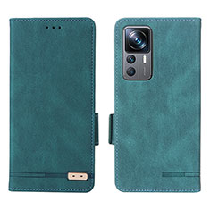 Leather Case Stands Flip Cover Holder L07Z for Xiaomi Mi 12T Pro 5G Green