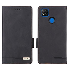 Leather Case Stands Flip Cover Holder L07Z for Xiaomi POCO C3 Black