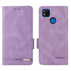 Leather Case Stands Flip Cover Holder L07Z for Xiaomi POCO C31 Purple