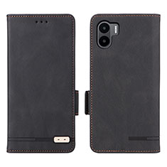 Leather Case Stands Flip Cover Holder L07Z for Xiaomi Poco C50 Black