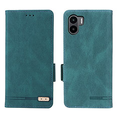 Leather Case Stands Flip Cover Holder L07Z for Xiaomi Poco C50 Green