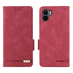 Leather Case Stands Flip Cover Holder L07Z for Xiaomi Poco C50 Red