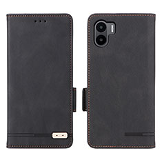 Leather Case Stands Flip Cover Holder L07Z for Xiaomi Poco C51 Black