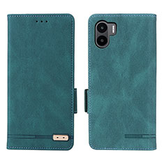 Leather Case Stands Flip Cover Holder L07Z for Xiaomi Poco C51 Green