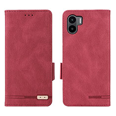 Leather Case Stands Flip Cover Holder L07Z for Xiaomi Poco C51 Red