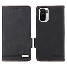 Leather Case Stands Flip Cover Holder L07Z for Xiaomi Poco M5S Black