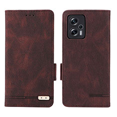 Leather Case Stands Flip Cover Holder L07Z for Xiaomi Poco X4 GT 5G Brown