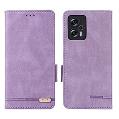 Leather Case Stands Flip Cover Holder L07Z for Xiaomi Poco X4 GT 5G Purple