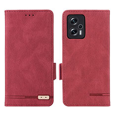 Leather Case Stands Flip Cover Holder L07Z for Xiaomi Poco X4 GT 5G Red