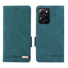 Leather Case Stands Flip Cover Holder L07Z for Xiaomi Poco X5 Pro 5G Green