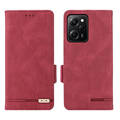 Leather Case Stands Flip Cover Holder L07Z for Xiaomi Poco X5 Pro 5G Red