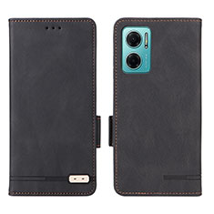 Leather Case Stands Flip Cover Holder L07Z for Xiaomi Redmi 10 5G Black