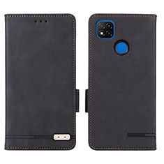 Leather Case Stands Flip Cover Holder L07Z for Xiaomi Redmi 9C Black