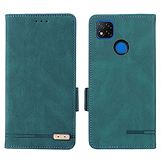 Leather Case Stands Flip Cover Holder L07Z for Xiaomi Redmi 9C Green