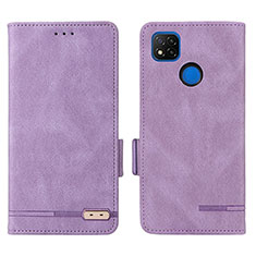 Leather Case Stands Flip Cover Holder L07Z for Xiaomi Redmi 9C Purple