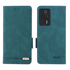 Leather Case Stands Flip Cover Holder L07Z for Xiaomi Redmi K60E 5G Green