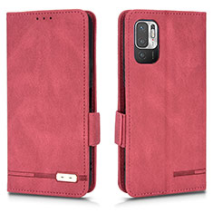 Leather Case Stands Flip Cover Holder L07Z for Xiaomi Redmi Note 10 JE 5G Red