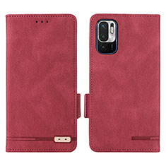 Leather Case Stands Flip Cover Holder L07Z for Xiaomi Redmi Note 11 SE 5G Red