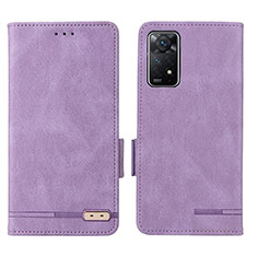 Leather Case Stands Flip Cover Holder L07Z for Xiaomi Redmi Note 12 Pro 4G Purple