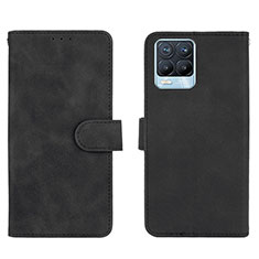 Leather Case Stands Flip Cover Holder L08Z for Realme 8 4G Black