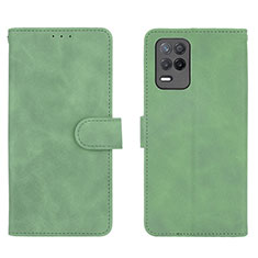 Leather Case Stands Flip Cover Holder L08Z for Realme 8 5G Green