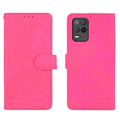 Leather Case Stands Flip Cover Holder L08Z for Realme 8 5G Hot Pink