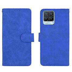 Leather Case Stands Flip Cover Holder L08Z for Realme 8 Pro Blue