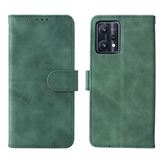 Leather Case Stands Flip Cover Holder L08Z for Realme 9 5G Green