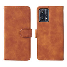 Leather Case Stands Flip Cover Holder L08Z for Realme 9 Pro 5G Brown