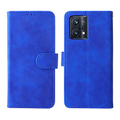 Leather Case Stands Flip Cover Holder L08Z for Realme 9 Pro+ Plus 5G Blue