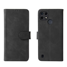 Leather Case Stands Flip Cover Holder L08Z for Realme C25Y India Black