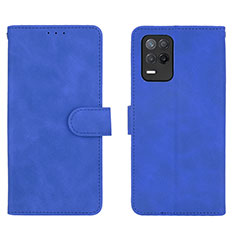 Leather Case Stands Flip Cover Holder L08Z for Realme Q3i 5G Blue