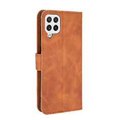 Leather Case Stands Flip Cover Holder L08Z for Samsung Galaxy A22 4G Brown