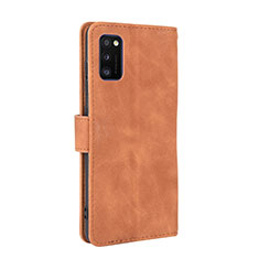 Leather Case Stands Flip Cover Holder L08Z for Samsung Galaxy A41 Brown