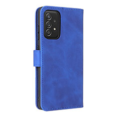 Leather Case Stands Flip Cover Holder L08Z for Samsung Galaxy A52 4G Blue