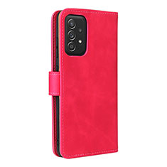 Leather Case Stands Flip Cover Holder L08Z for Samsung Galaxy A52 4G Hot Pink