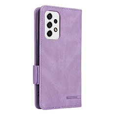 Leather Case Stands Flip Cover Holder L08Z for Samsung Galaxy A53 5G Purple