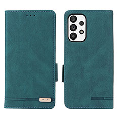 Leather Case Stands Flip Cover Holder L08Z for Samsung Galaxy A73 5G Green