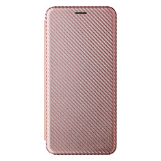 Leather Case Stands Flip Cover Holder L08Z for Samsung Galaxy M12 Rose Gold