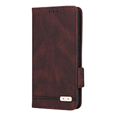 Leather Case Stands Flip Cover Holder L08Z for Samsung Galaxy S21 Plus 5G Brown