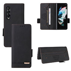 Leather Case Stands Flip Cover Holder L08Z for Samsung Galaxy Z Fold4 5G Black