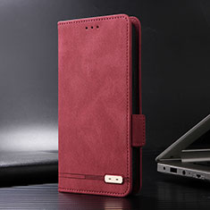 Leather Case Stands Flip Cover Holder L08Z for Xiaomi POCO C3 Red
