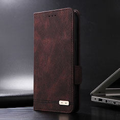 Leather Case Stands Flip Cover Holder L08Z for Xiaomi Redmi Note 11 Pro 4G Brown