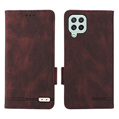 Leather Case Stands Flip Cover Holder L09Z for Samsung Galaxy A22 4G Brown
