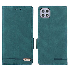 Leather Case Stands Flip Cover Holder L09Z for Samsung Galaxy A22 5G Green