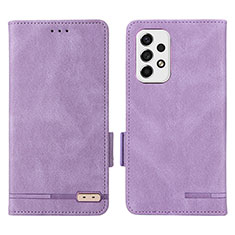 Leather Case Stands Flip Cover Holder L09Z for Samsung Galaxy A53 5G Purple