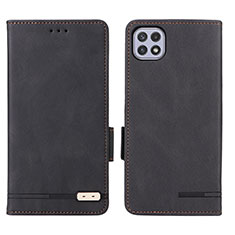 Leather Case Stands Flip Cover Holder L09Z for Samsung Galaxy F42 5G Black